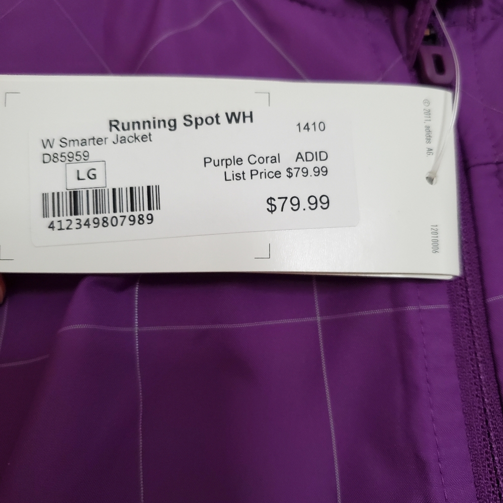 NWT Adidas Women's Smarter Running Jacket sz L - Picture 6 of 6